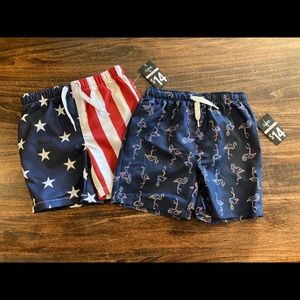 Two Pair Swim Trunks Twins